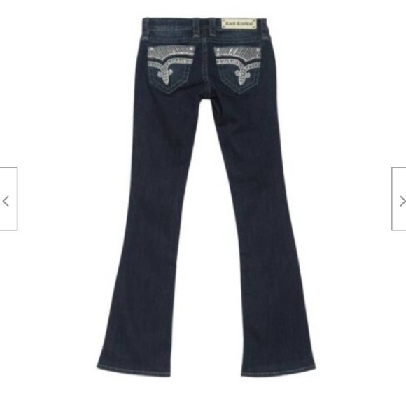 Rock Revival Size 25 Dark Wash Embellished Bootcut Jeans NEW! - Picture 2 of 5